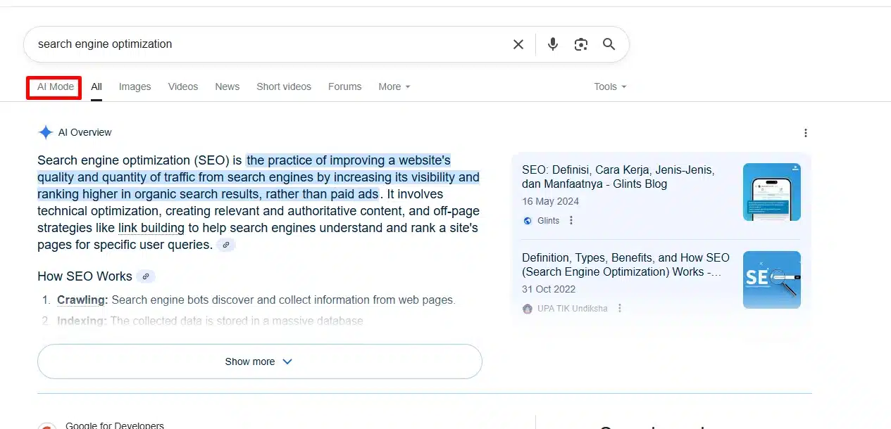 serp ai mode