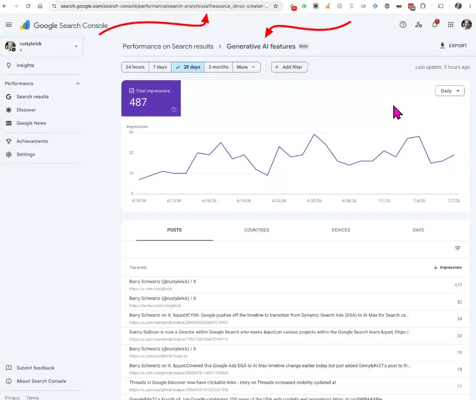 Mengakses Laporan Performa AI Generatif untuk Platform Properties di Google Search Console