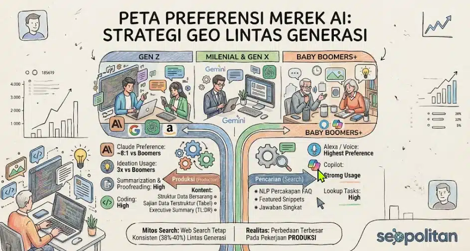 Bagaimana Preferensi Merek AI Berdasarkan Generasi Mendikte Strategi GEO Anda