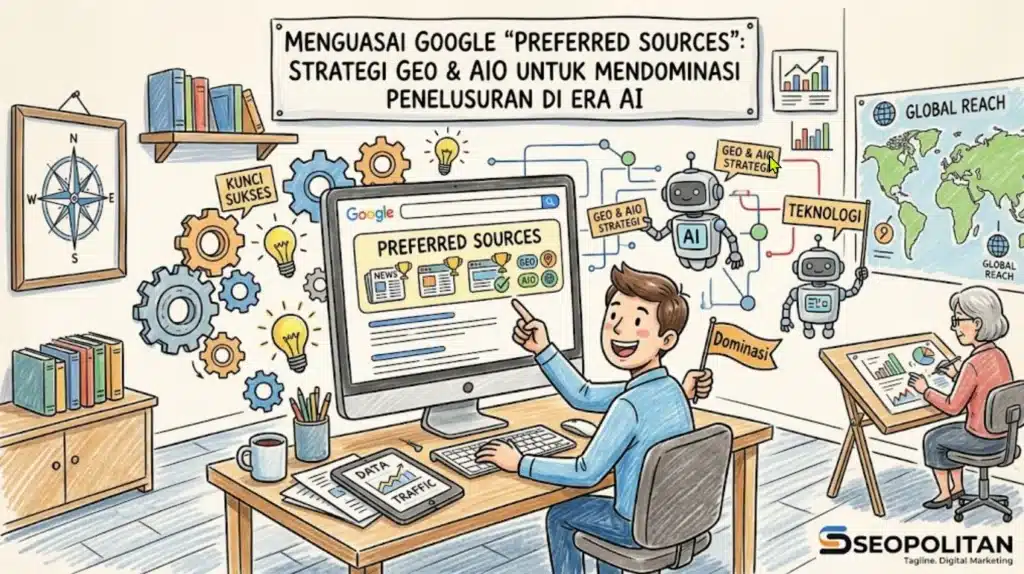 Menguasai Google Preferred Sources dalam Strategi GEO & AIO untuk Mendominasi Penelusuran di Era AI
